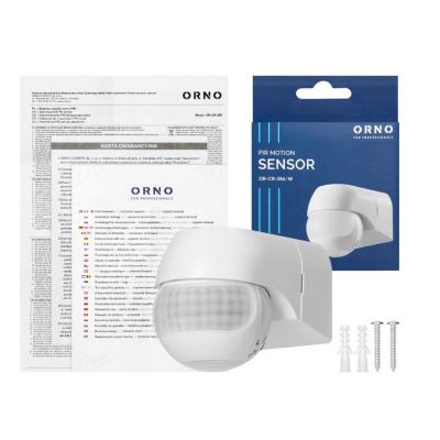 Czujnik ruchu 180° IP44 800W max 15m mini biały ORNO (OR-CR-286/W)